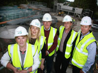 Overseeing the progress are (L-R):  Cllr Anne McAleenan, Theresa McLaverty (Margaret Ritchieâ€™s Office), Cllr Patsy Toman, Cllr Mickey Coogan and Kieran Grant, Senior Project Manager, NI Water. | NI Water News